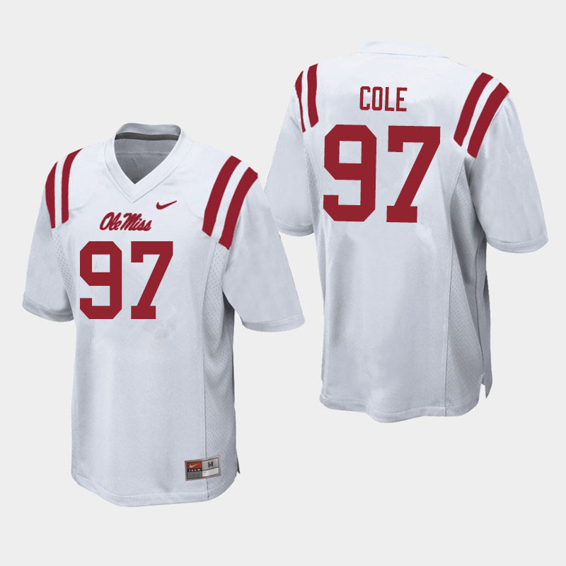 Spencer Cole Ole Miss Rebels NCAA Men's White #97 Stitched Limited College Football Jersey LWH5558OJ
